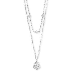 Kendra Scott bright Silver clove‎ Layered Necklace